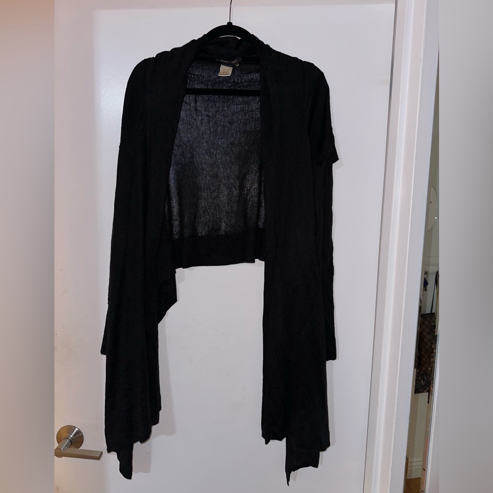 BCBG Black Waterfall Cardigan